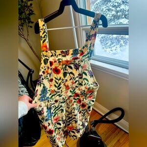 Floral Overall shorts- XL